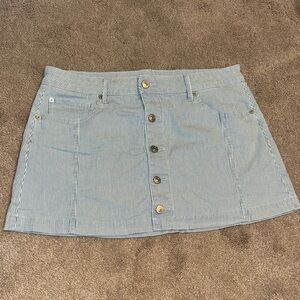 American Eagle Outfitters Light Blue Striped Mini Skirt